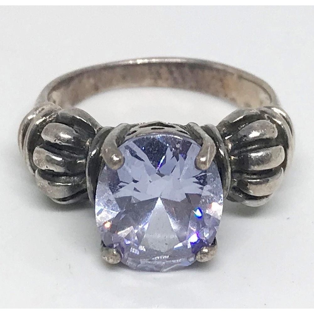 Sterling Silver Ring Size 6.5 Purple Stone Fashion Jewelry